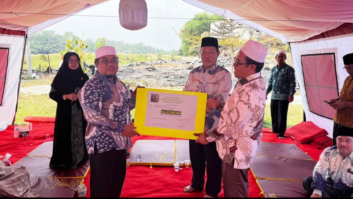 FKPP Kabupaten Kampar Salurkan Bantuan untuk Ponpes Syekh Burhanuddin Kuntu Pascakebakaran